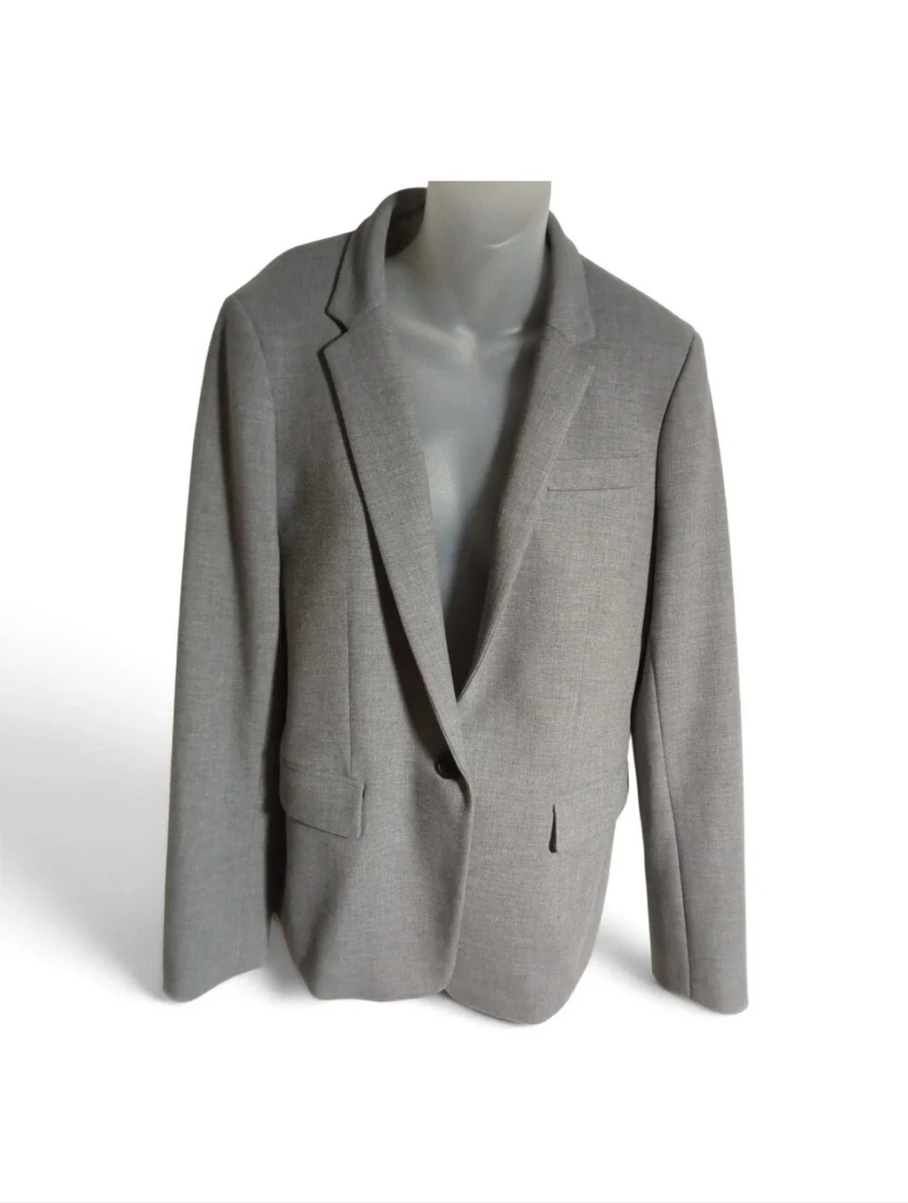 J Crew Regent Gray One Button Tailored Business Lady Career Jacket Blazer Sz 10